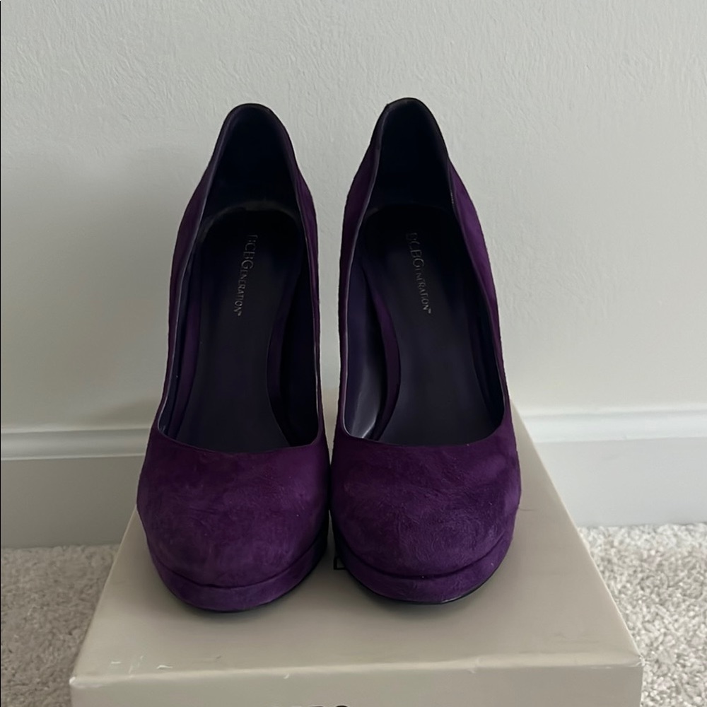 Vince Camuto Purple Suede Platform Pumps